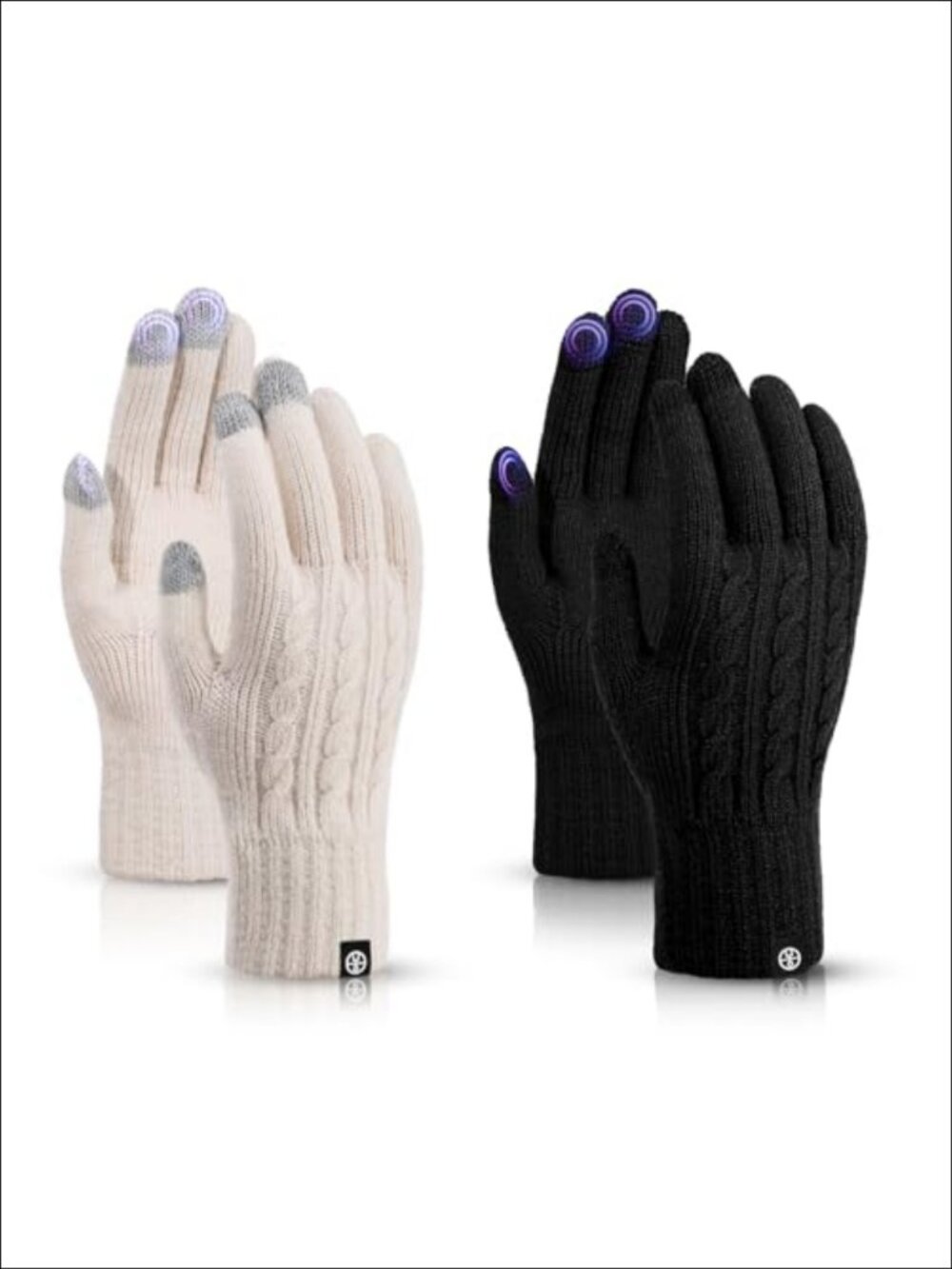 Winter Touch Screen Gloves Thermal Knit Fleece Lined Acrylic One Size